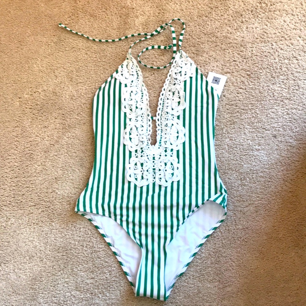 CUPSHE Halter Striped Swimsuit